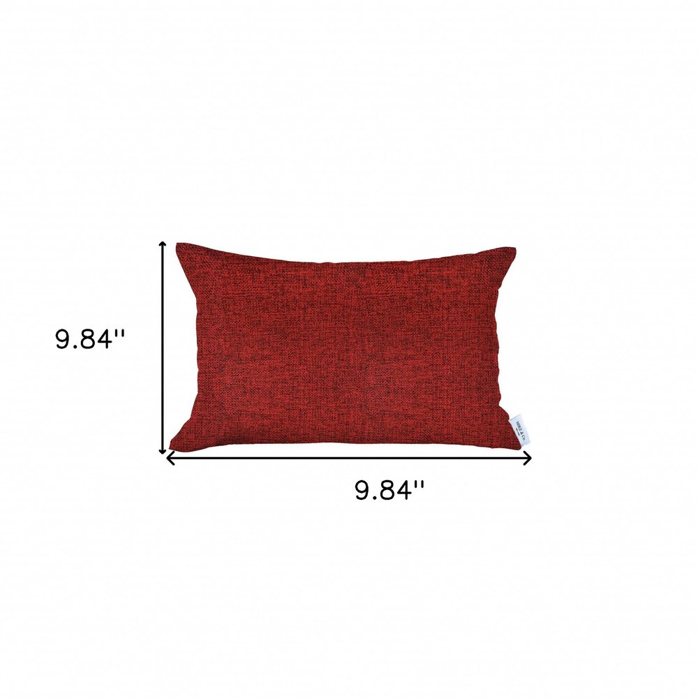 12" X 20" Red Lumbar Throw Pillow Cover