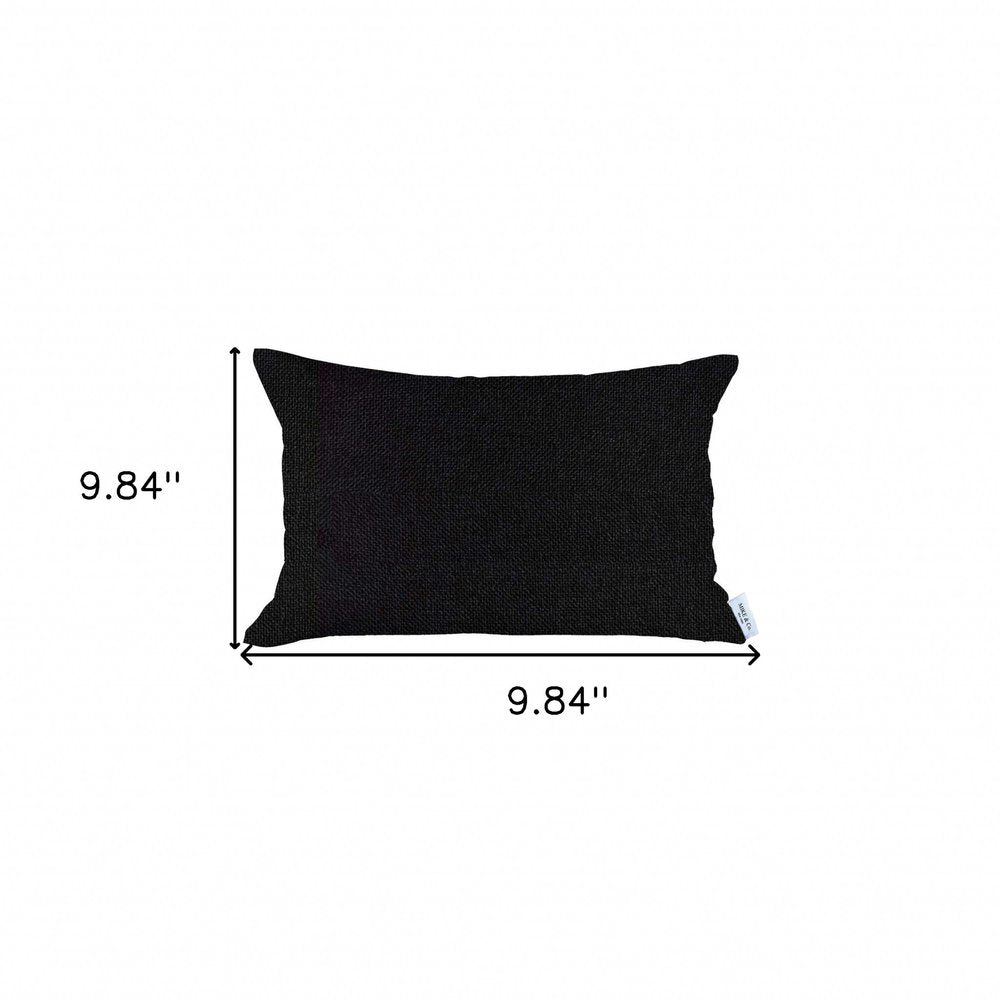 12" X 20" Black Lumbar Throw Pillow Cover