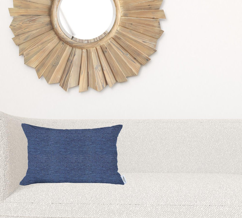 12" X 20" Blue Lumbar Throw Pillow Cover