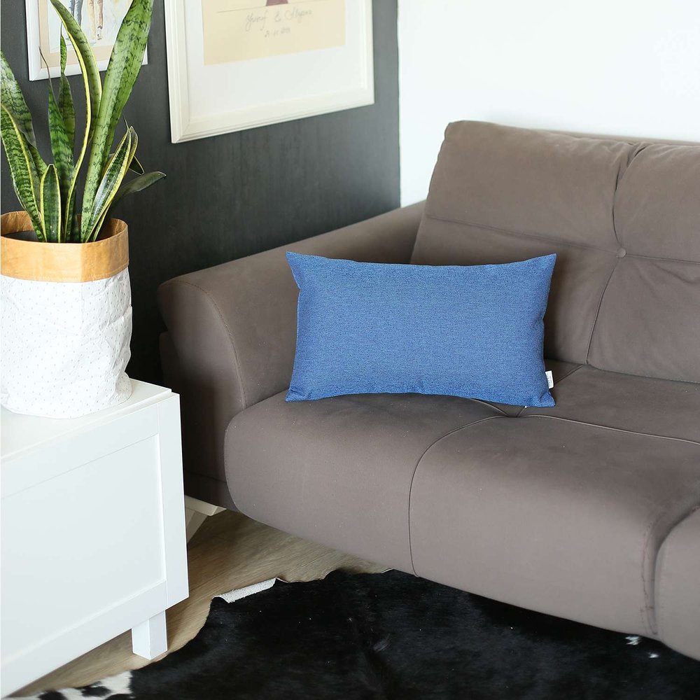 12" X 20" Blue Lumbar Throw Pillow Cover
