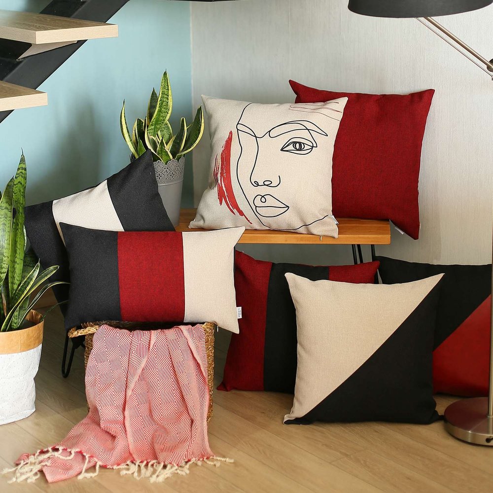 18" Red Throw Pillow Cover