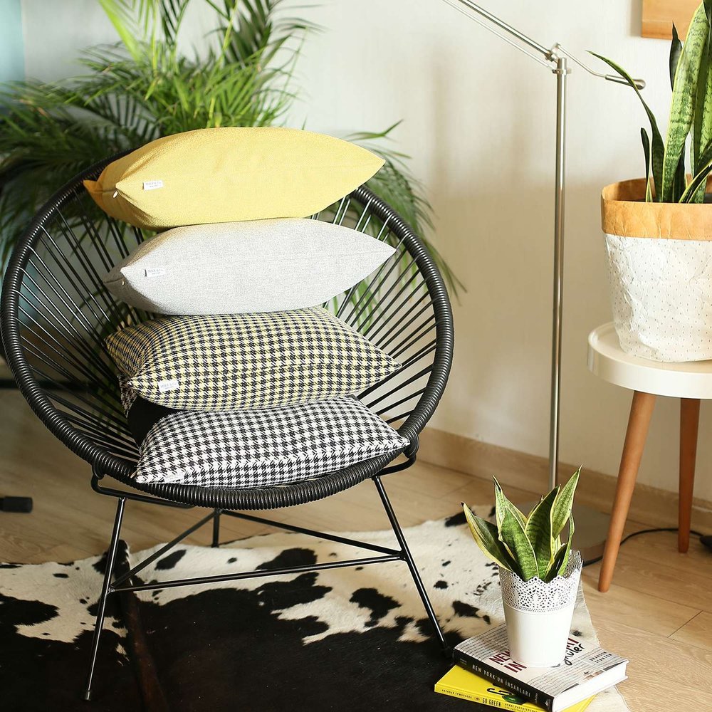 18" Yellow Throw Pillow Cover