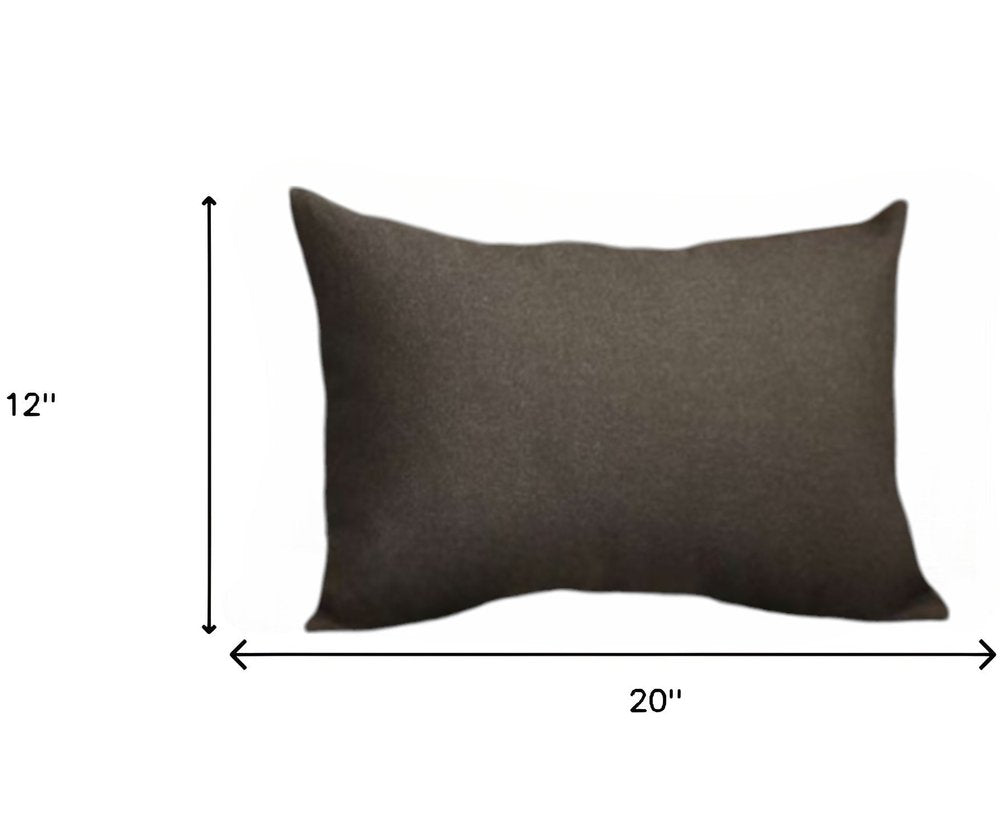 Set of Two 12" X 20" Black Fabric Lumbar Throw Pillows