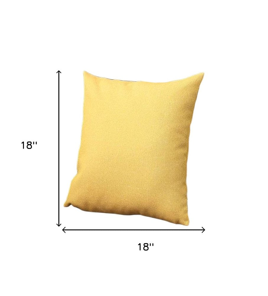 Set of Two 18" Yellow Fabric Throw Pillows