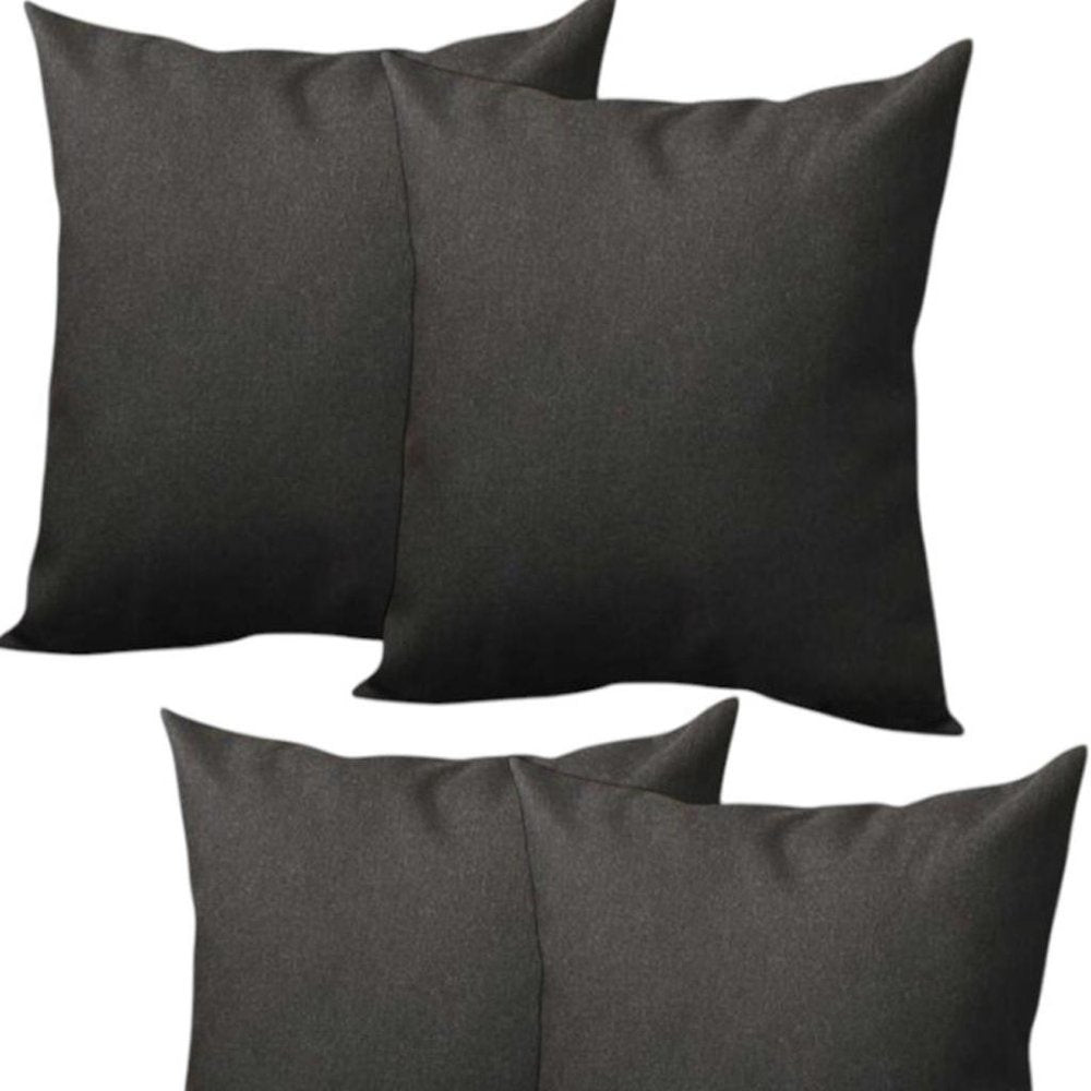 Set of Four Black Throw Pillow