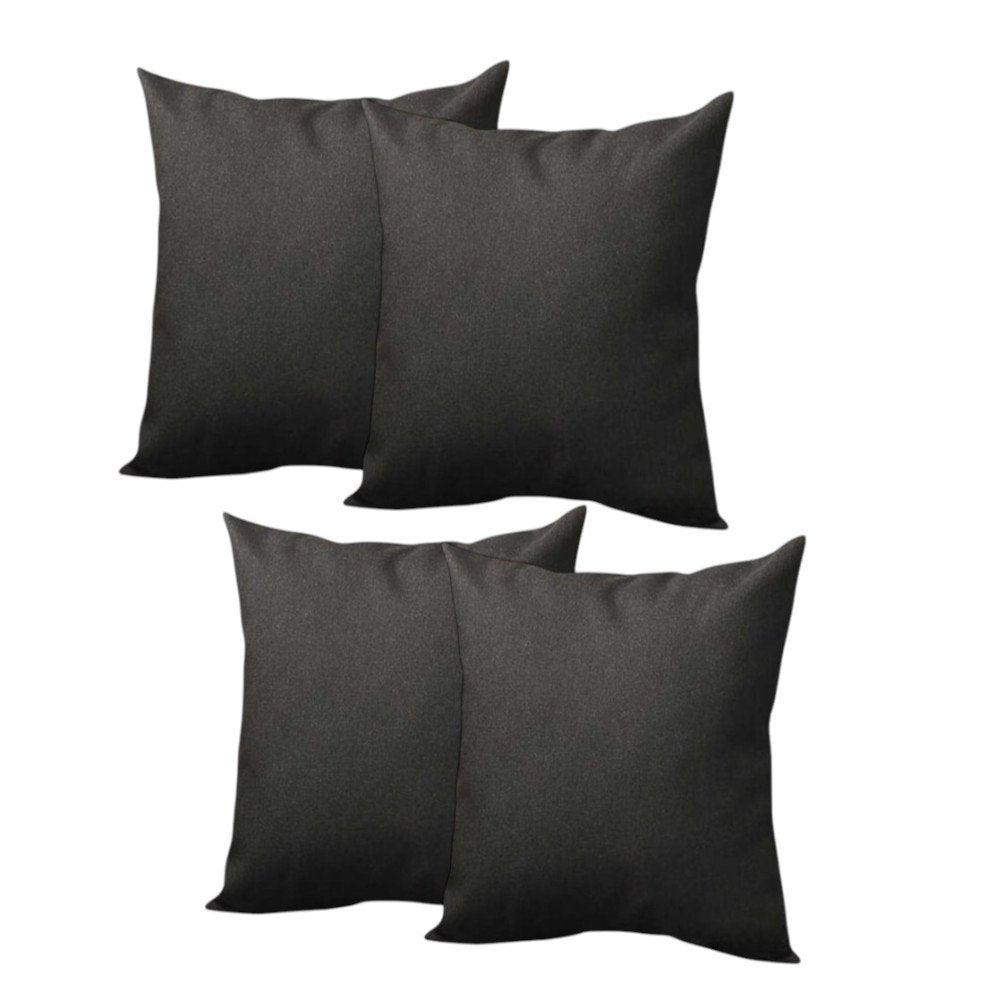 Set of Four Black Throw Pillow