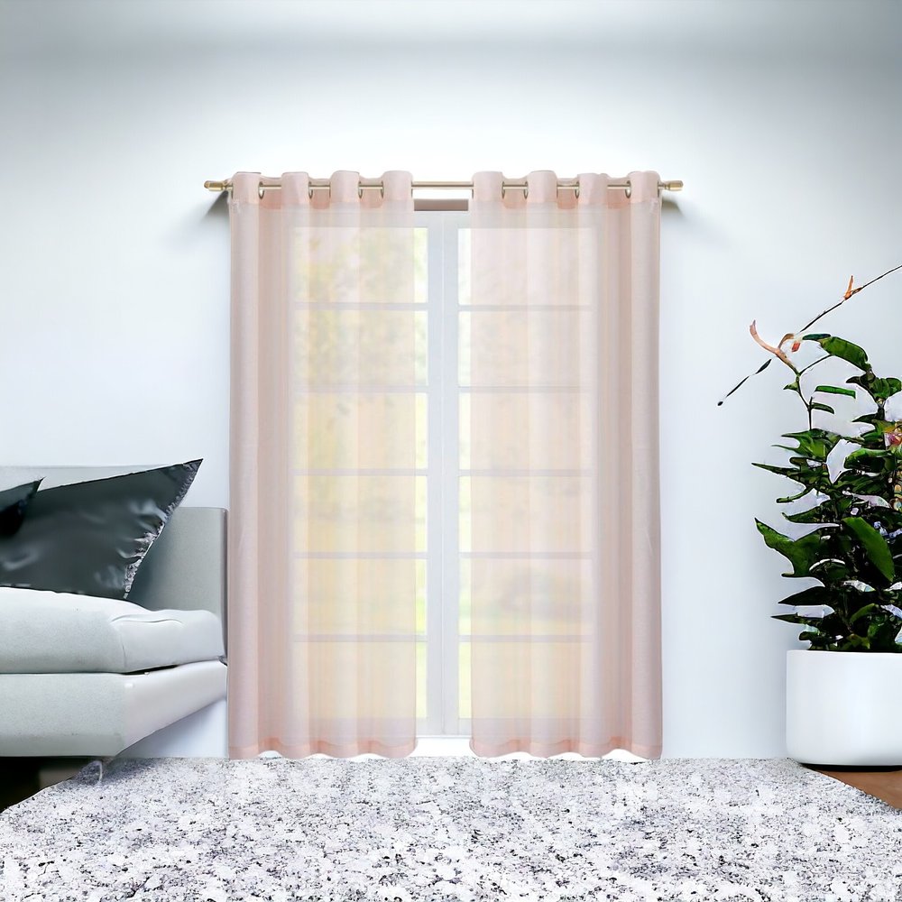 Set of Two 84" Blush Solid Modern Window Panels