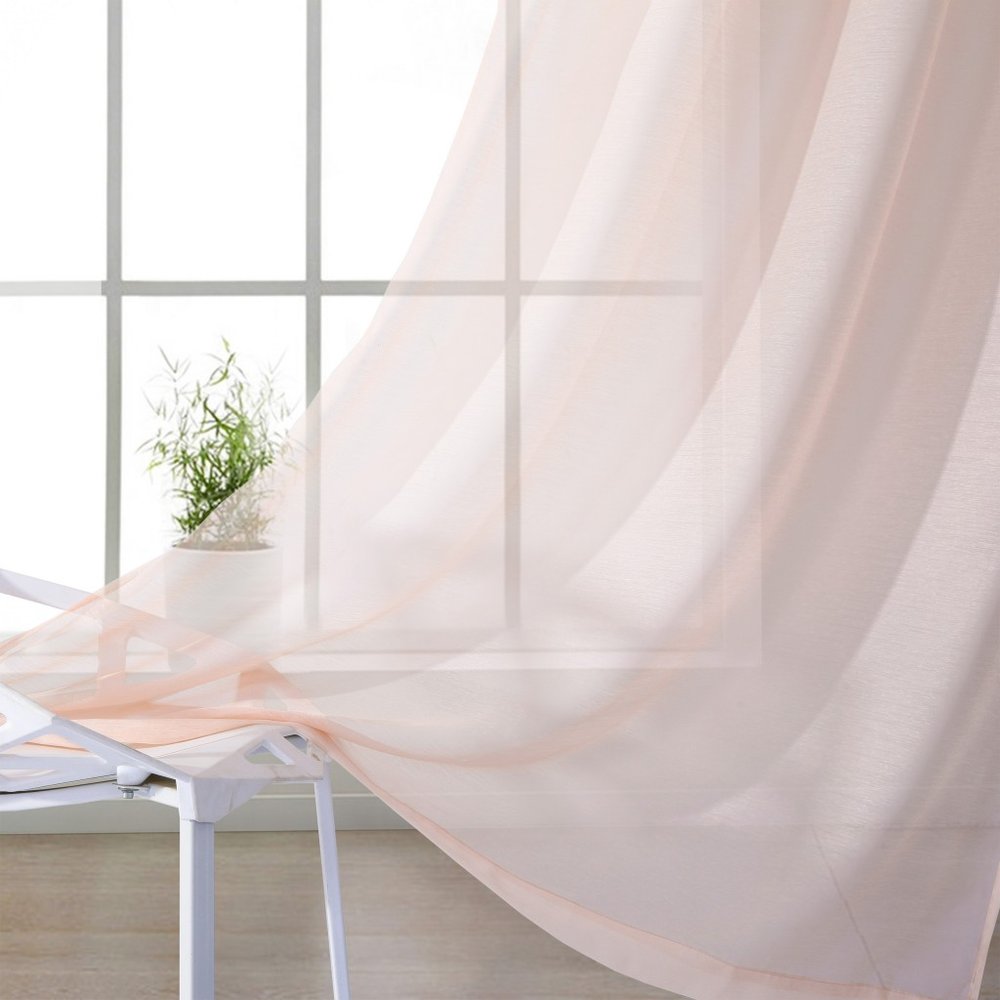 Set of Two 84" Blush Solid Modern Window Panels