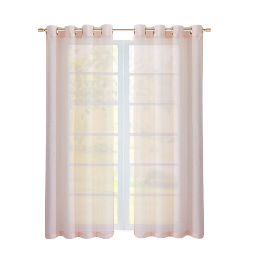 Set of Two 84" Blush Solid Modern Window Panels