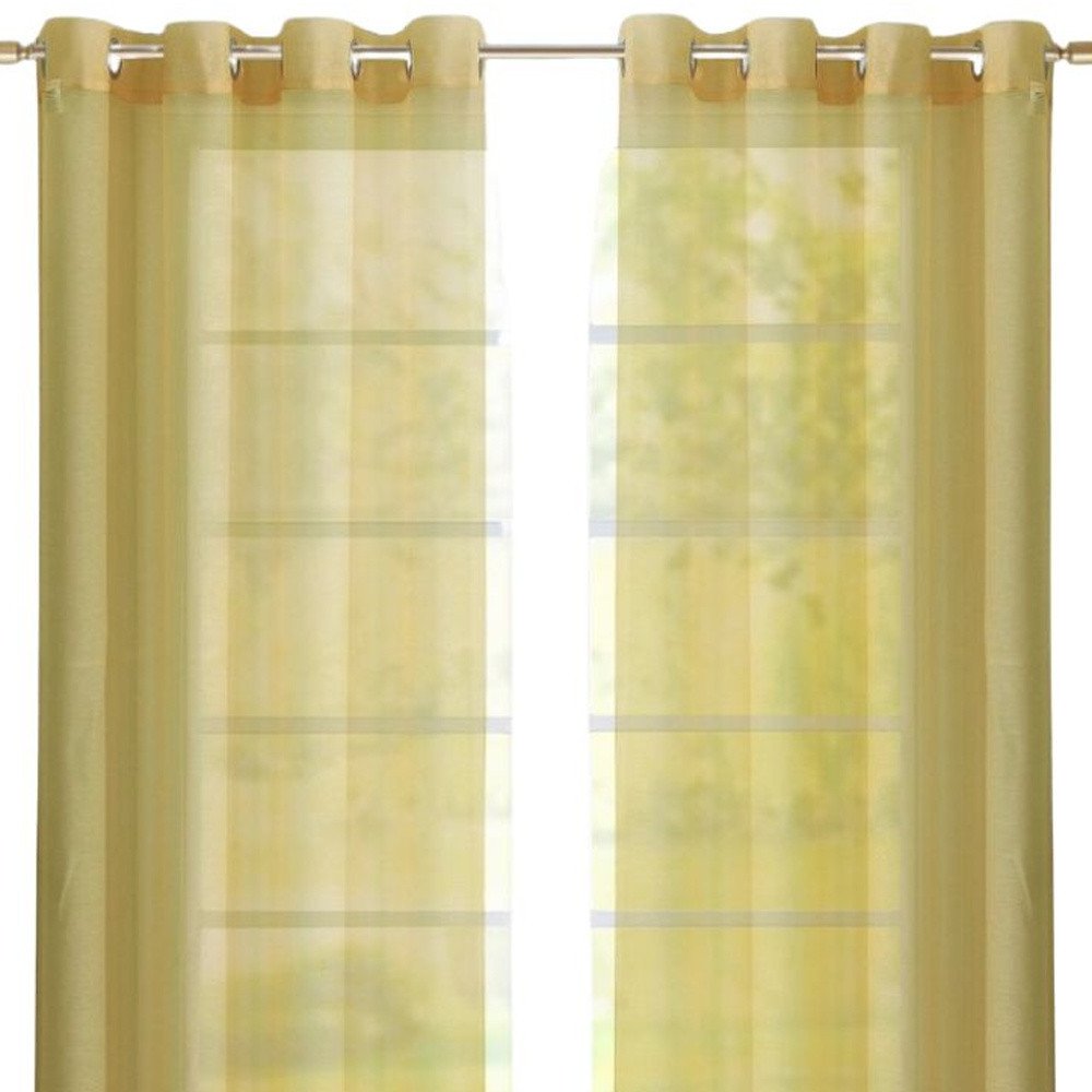 Set of Two 84" Gold Solid Modern Window Panels