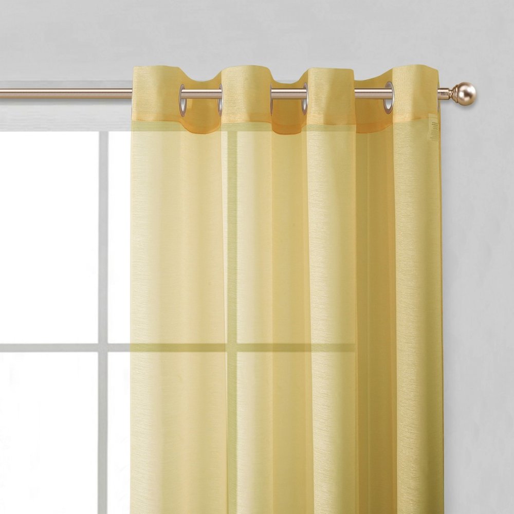 Set of Two 84" Gold Solid Modern Window Panels