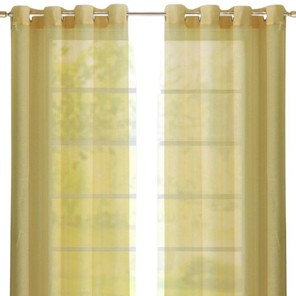 Set of Two 84" Gold Solid Modern Window Panels