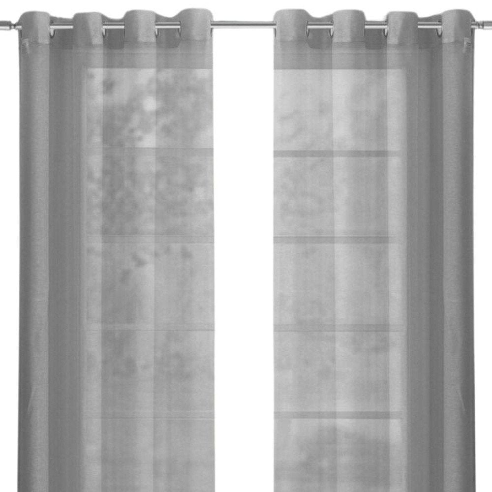 Set of Two 84" Silver Solid Modern Window Panels