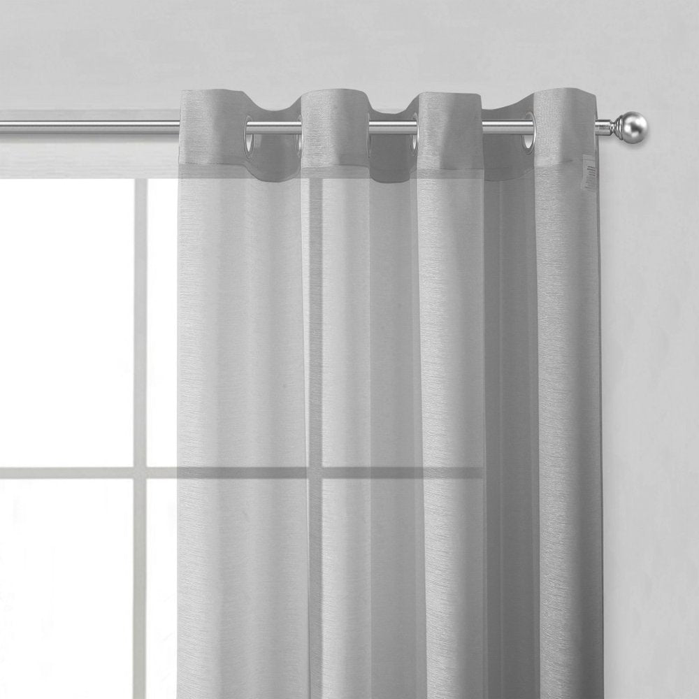 Set of Two 84" Silver Solid Modern Window Panels