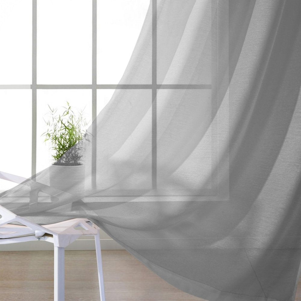 Set of Two 84" Silver Solid Modern Window Panels
