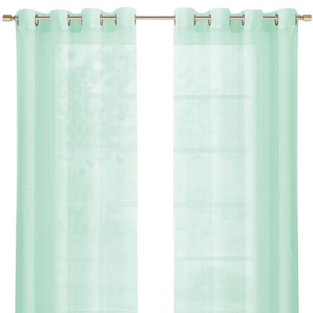 Set of Two 84" Aqua Solid Modern Window Panels