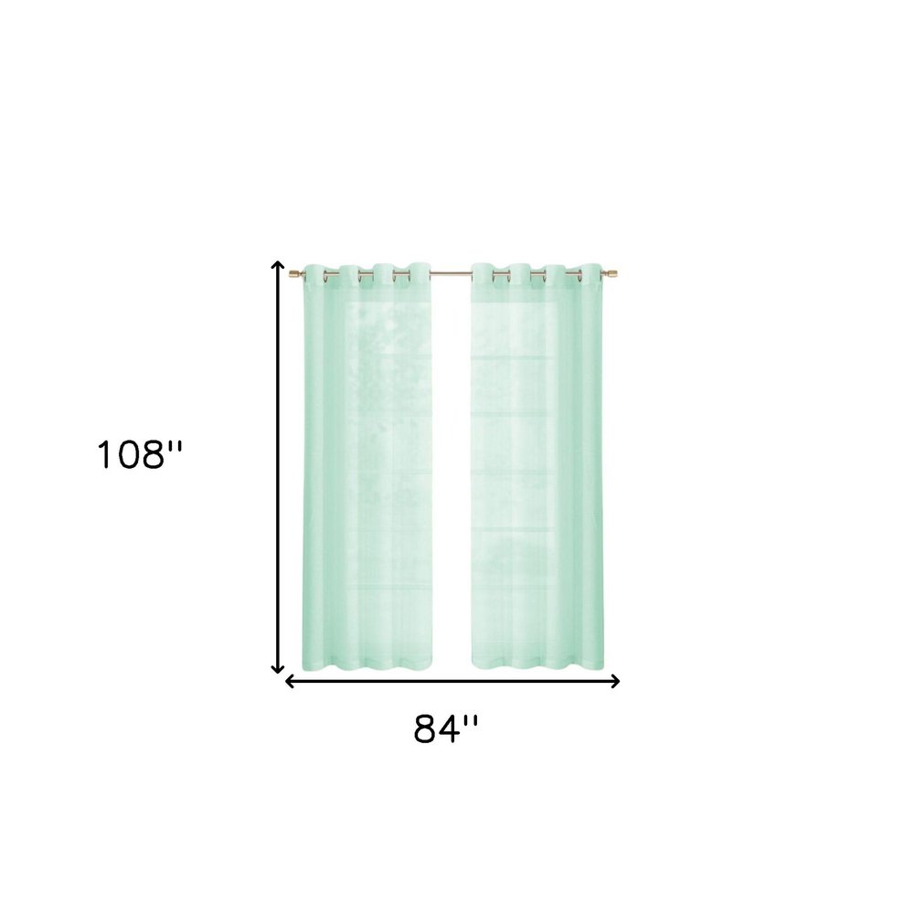 Set of Two 84" Aqua Solid Modern Window Panels