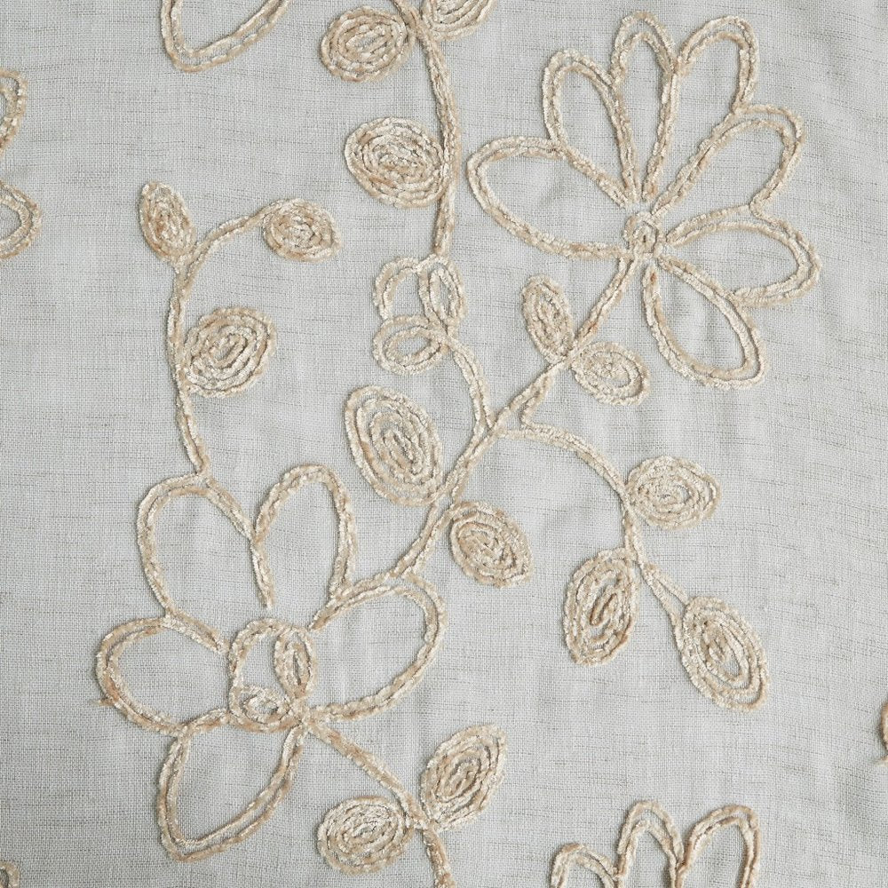 Set of Two 84" Tan Floral Embroidered Window Panels
