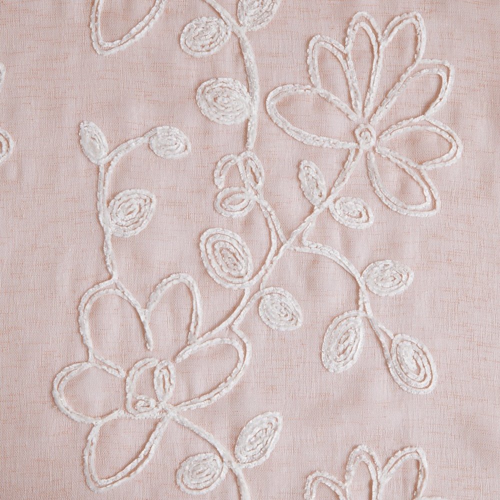 Set of Two 84" Blush Floral Embroidered Window Panels
