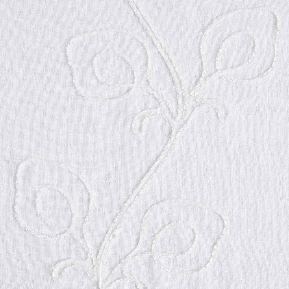 Set of Two 84" White Boho Embroidered Window Panels