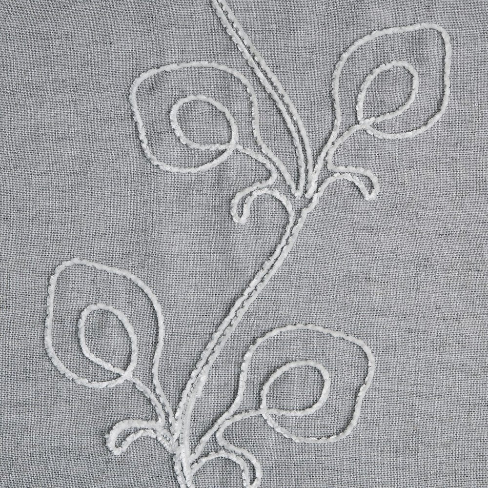 Set of Two 84" Silver Boho Embroidered Window Panels