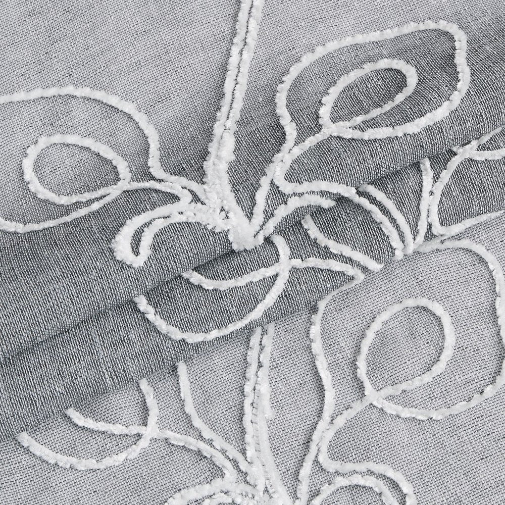 Set of Two 84" Silver Boho Embroidered Window Panels