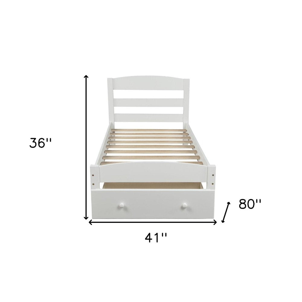 White Wood Twin Bed Frame