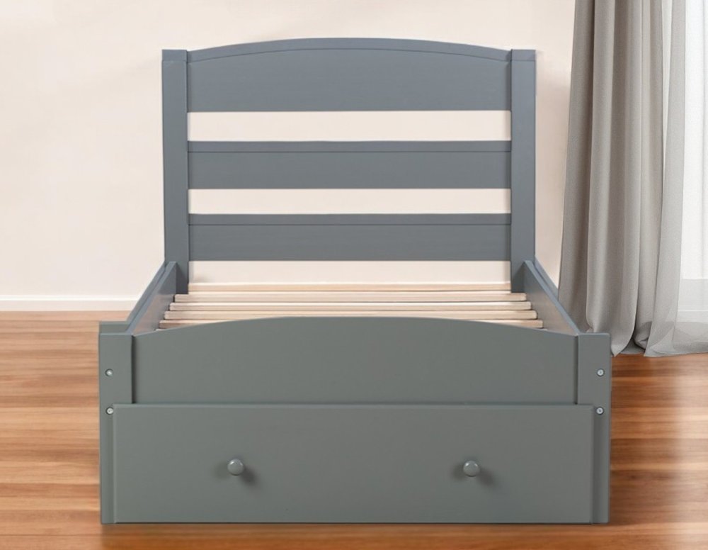 Gray Wood Twin Bed Frame