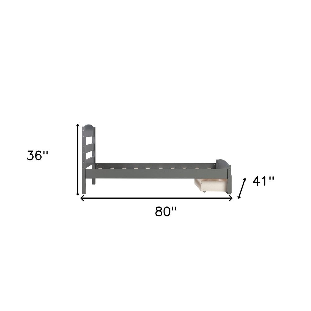 Gray Wood Twin Bed Frame