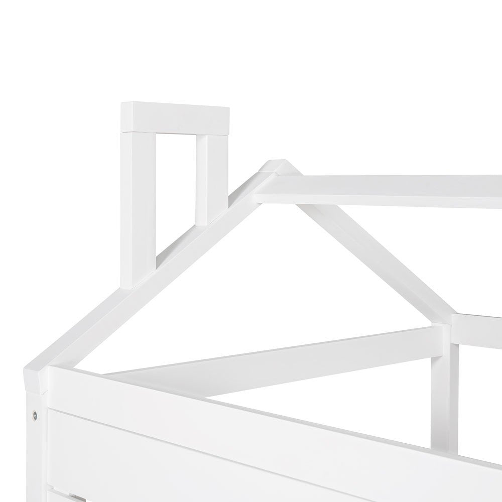 White Wood Twin Four Poster Bed Frame