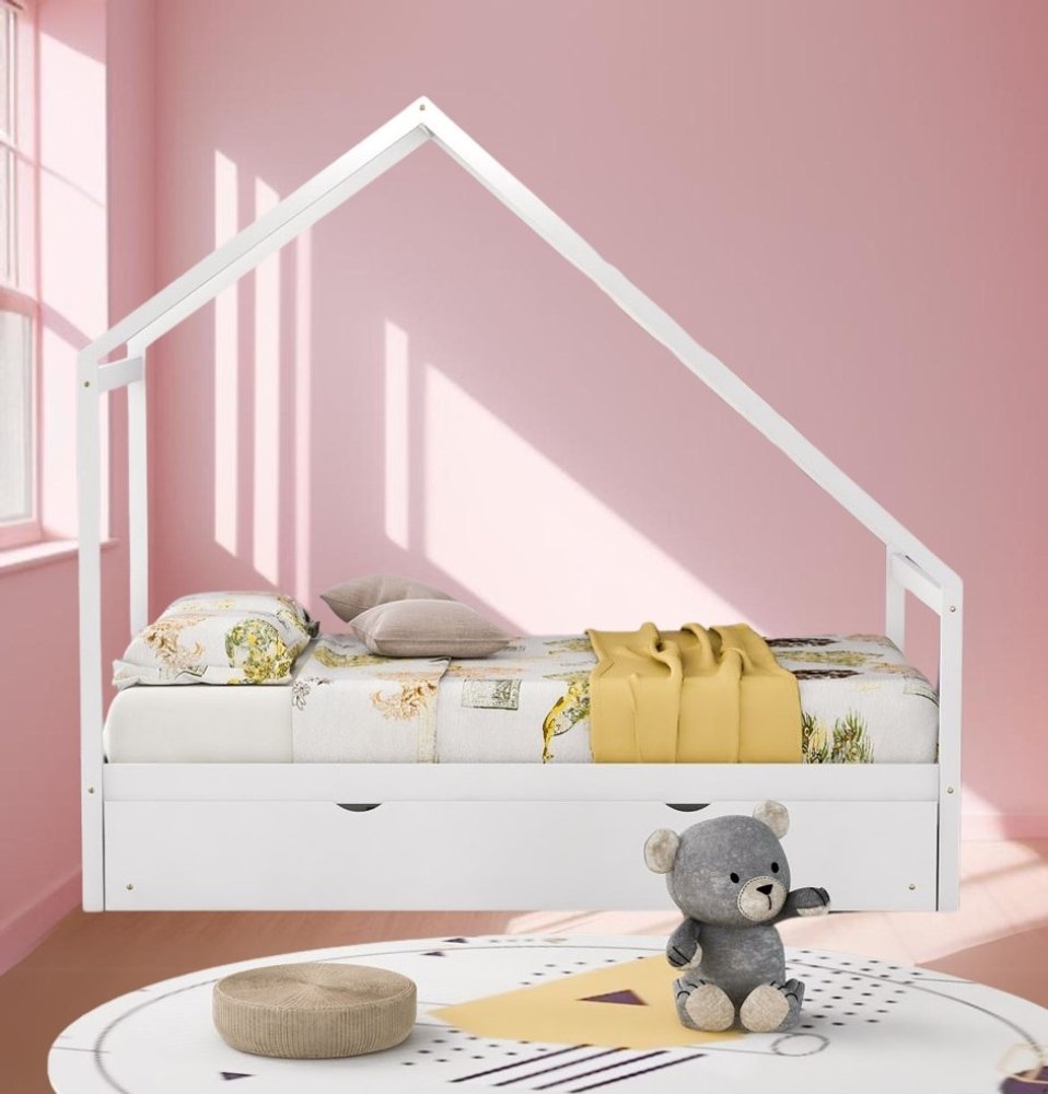 White Wood Twin with Trundle