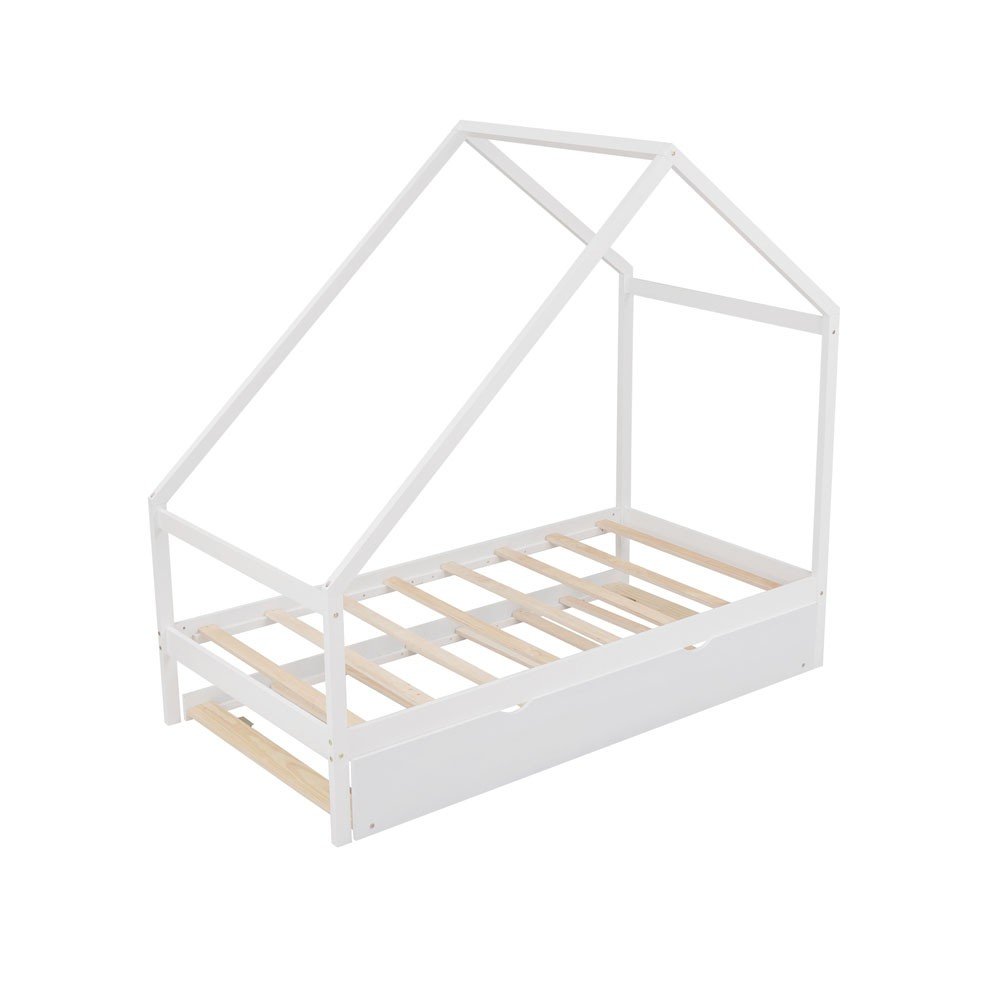 White Wood Twin with Trundle