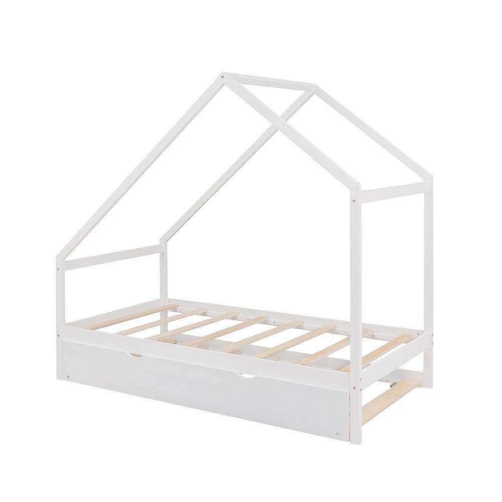 White Wood Twin with Trundle