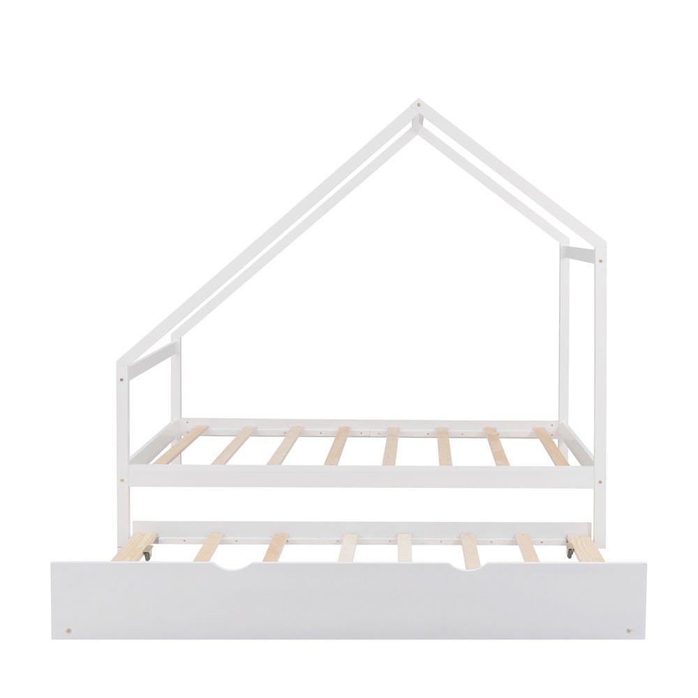 White Wood Twin with Trundle