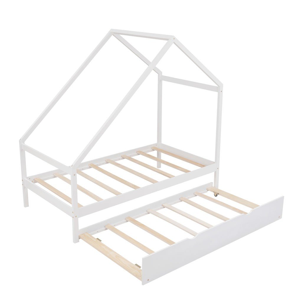 White Wood Twin with Trundle