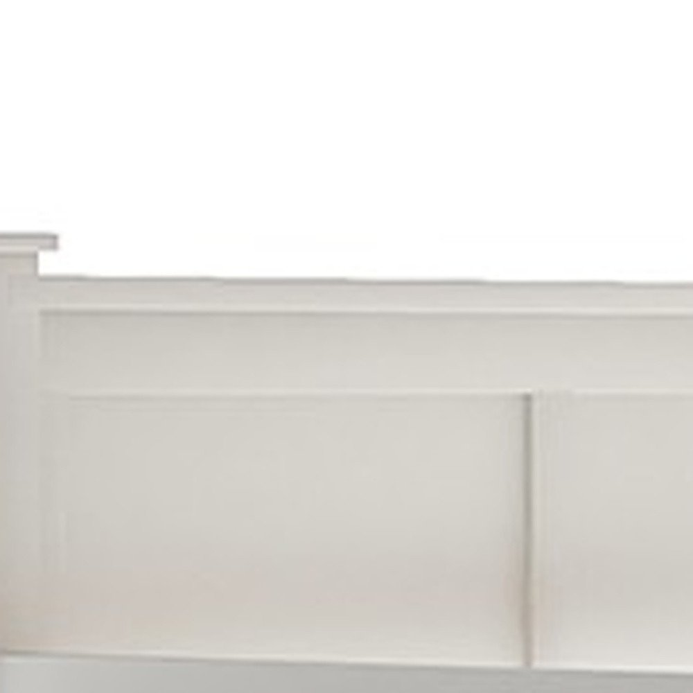 White Cross Back Wood Twin With Two Drawers Bed Frame
