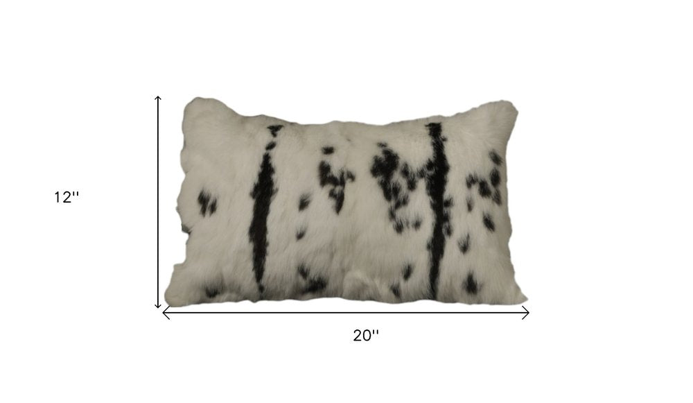 Set of Two 12" X 20" Black and White Throw Pillows