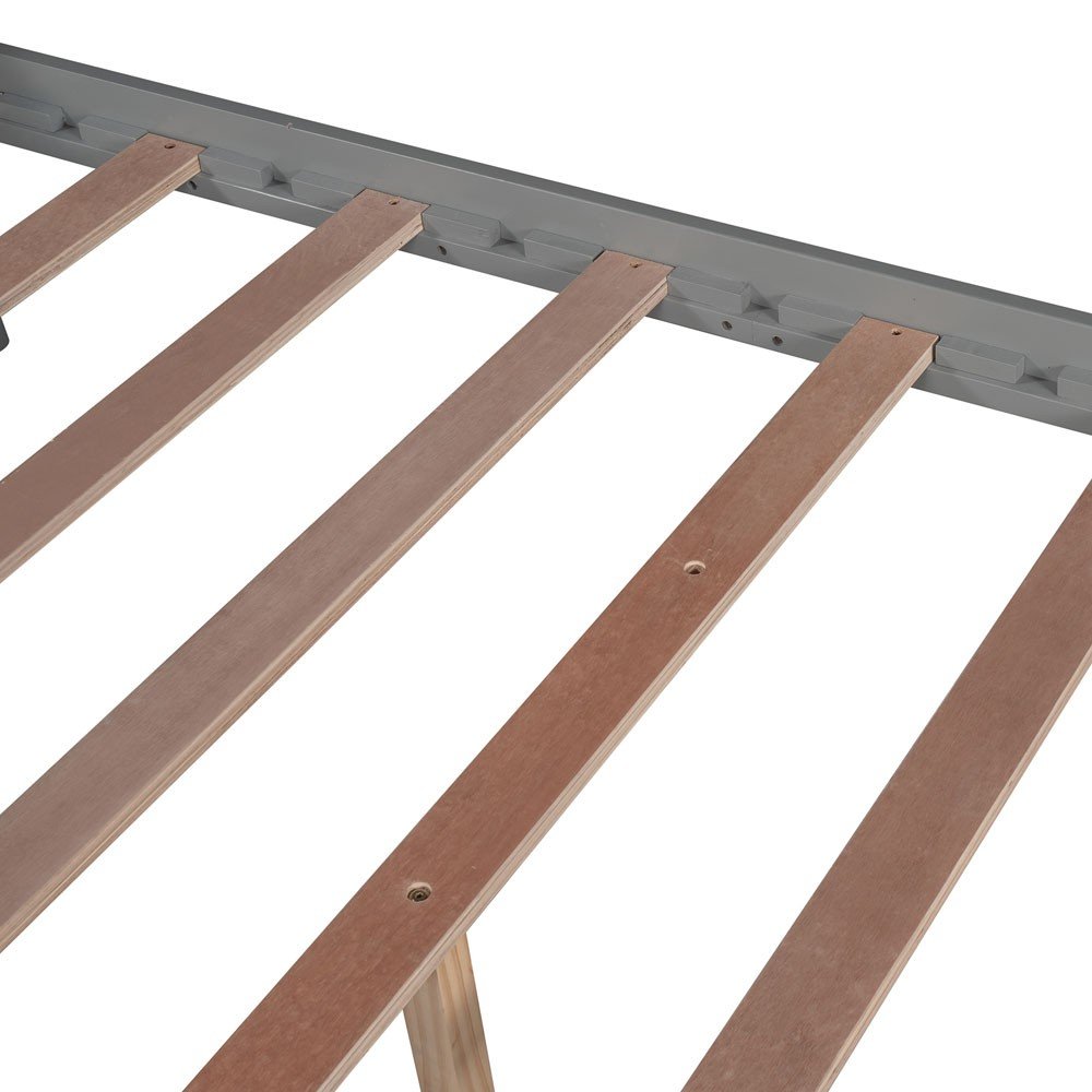 Gray Wood Full Four Poster Bed Frame