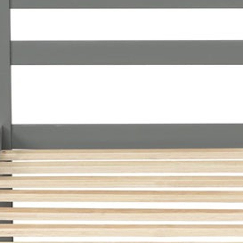 Gray Wood Full With Two Drawers Bed Frame