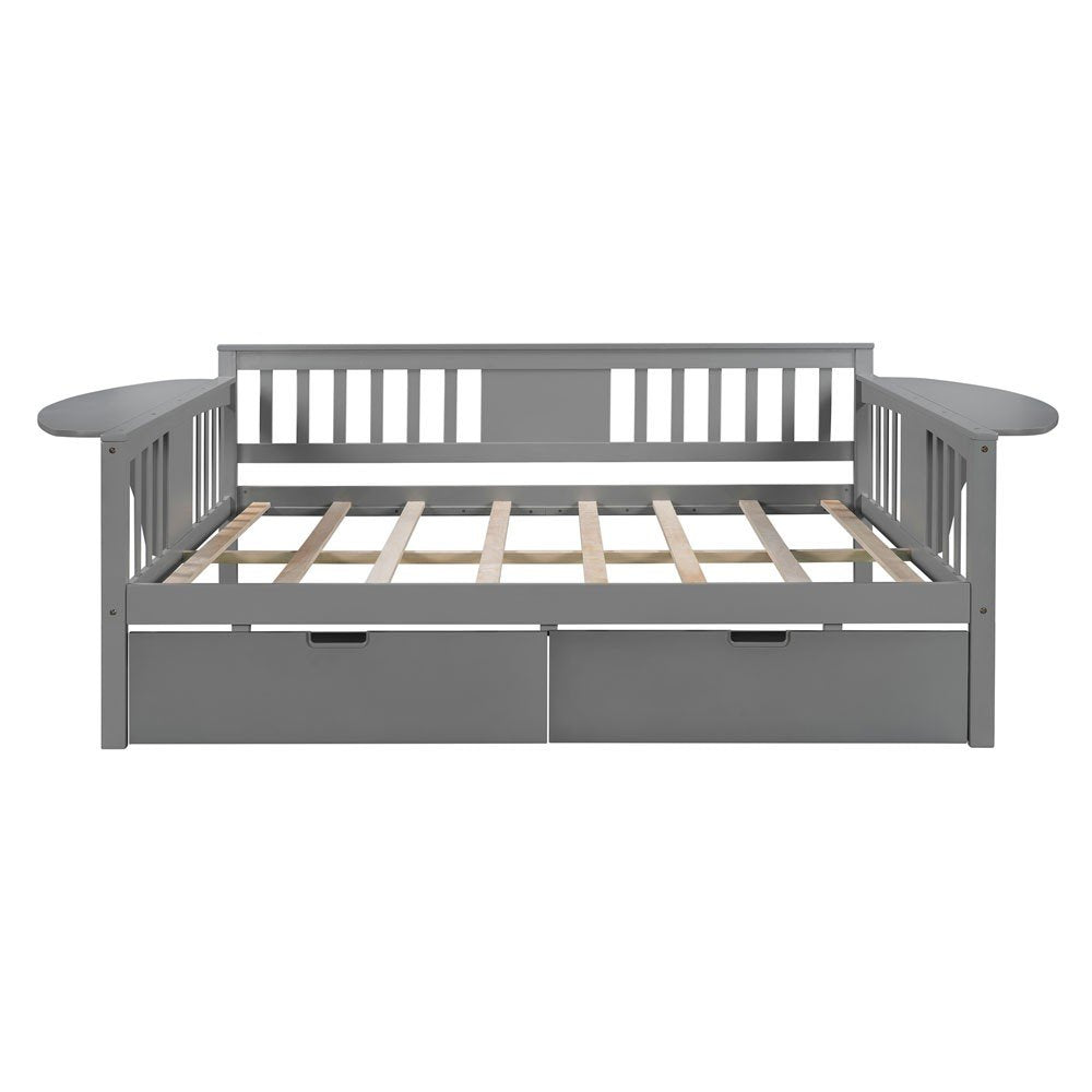 Gray Wood Full Bed Frame