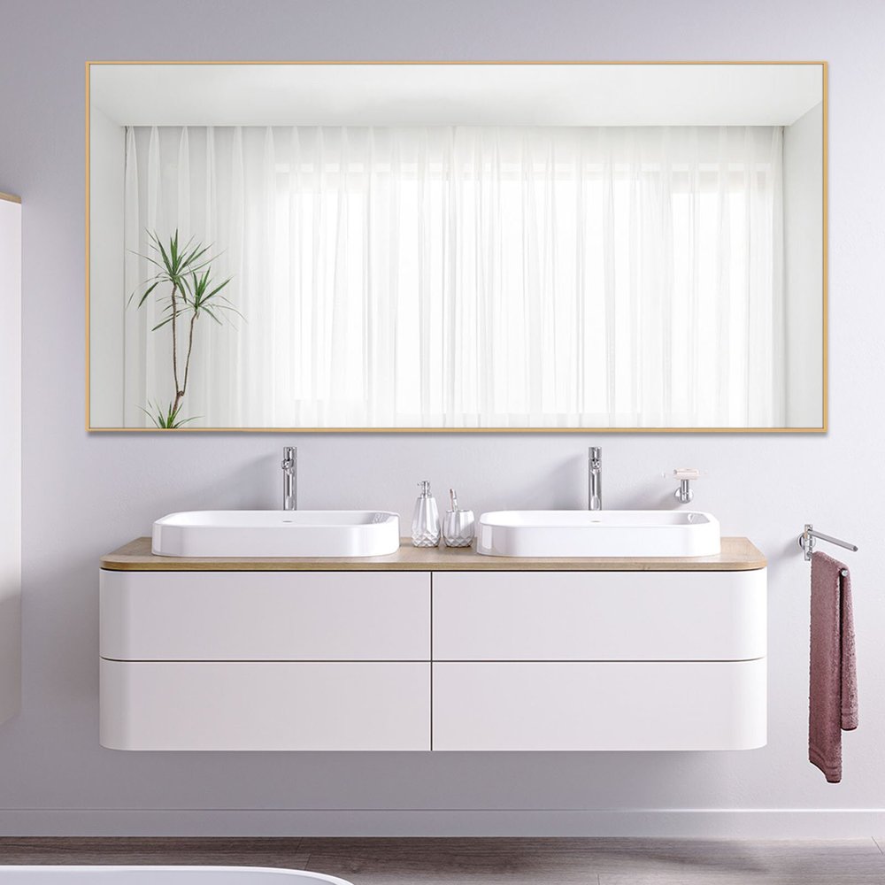 71" Gold Metal Framed Bathroom Vanity Mirror