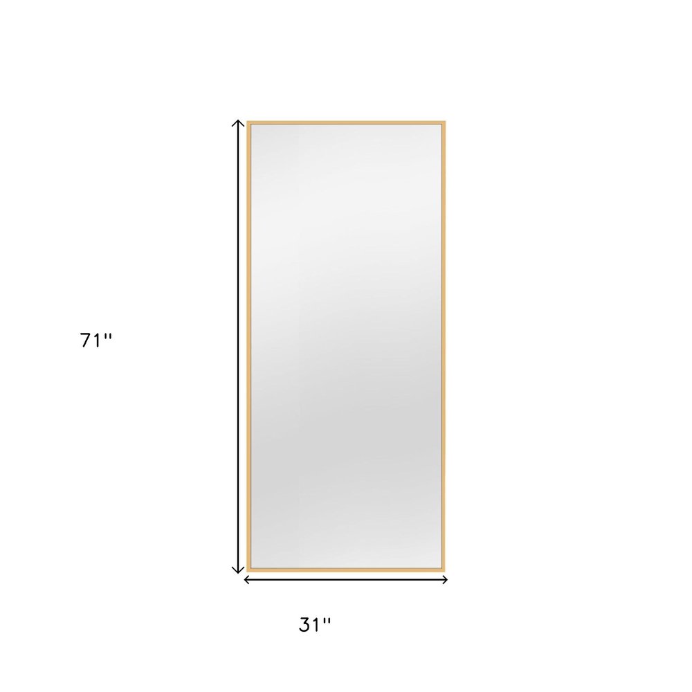 71" Gold Metal Framed Bathroom Vanity Mirror
