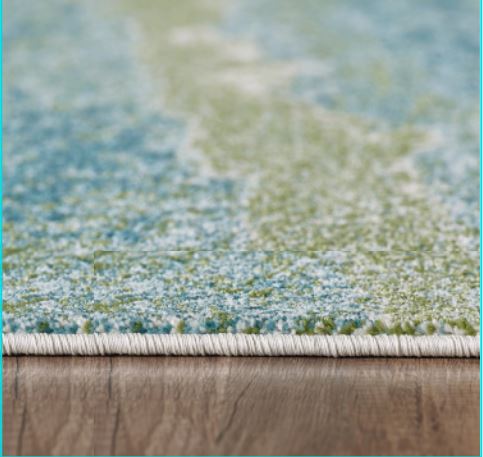 10' X 13' Blue And Green Abstract Area Rug