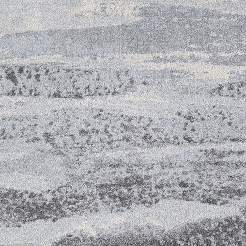 8' X 11' Blue and Gray Abstract Area Rug