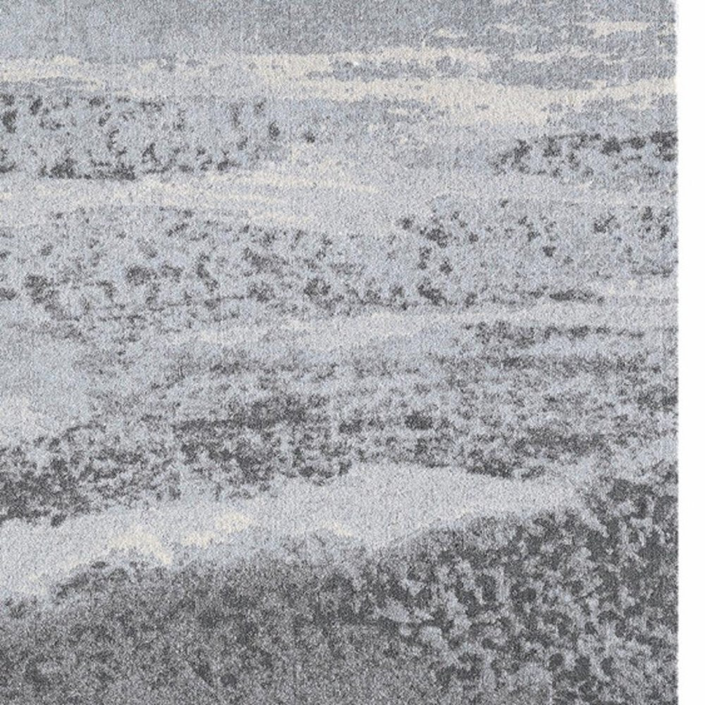 10' X 13' Blue Gray Abstract Mist Modern Area Rug