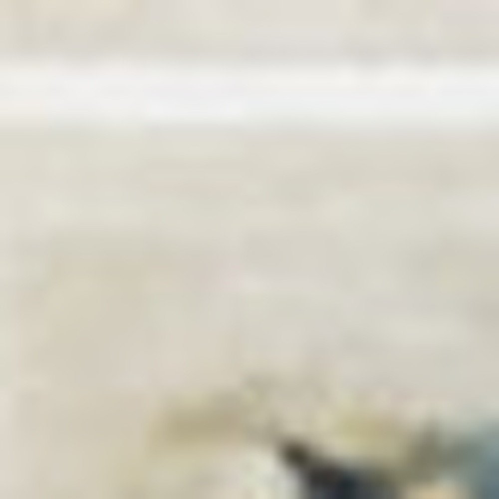 8' Ivory And Sky Blue Oriental Runner Rug