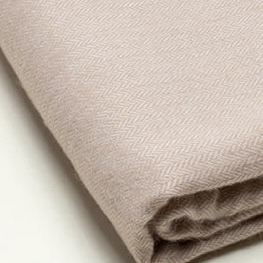 50" X 60" Light Brown Woven Herringbone Plush Throw Blanket with Tassels