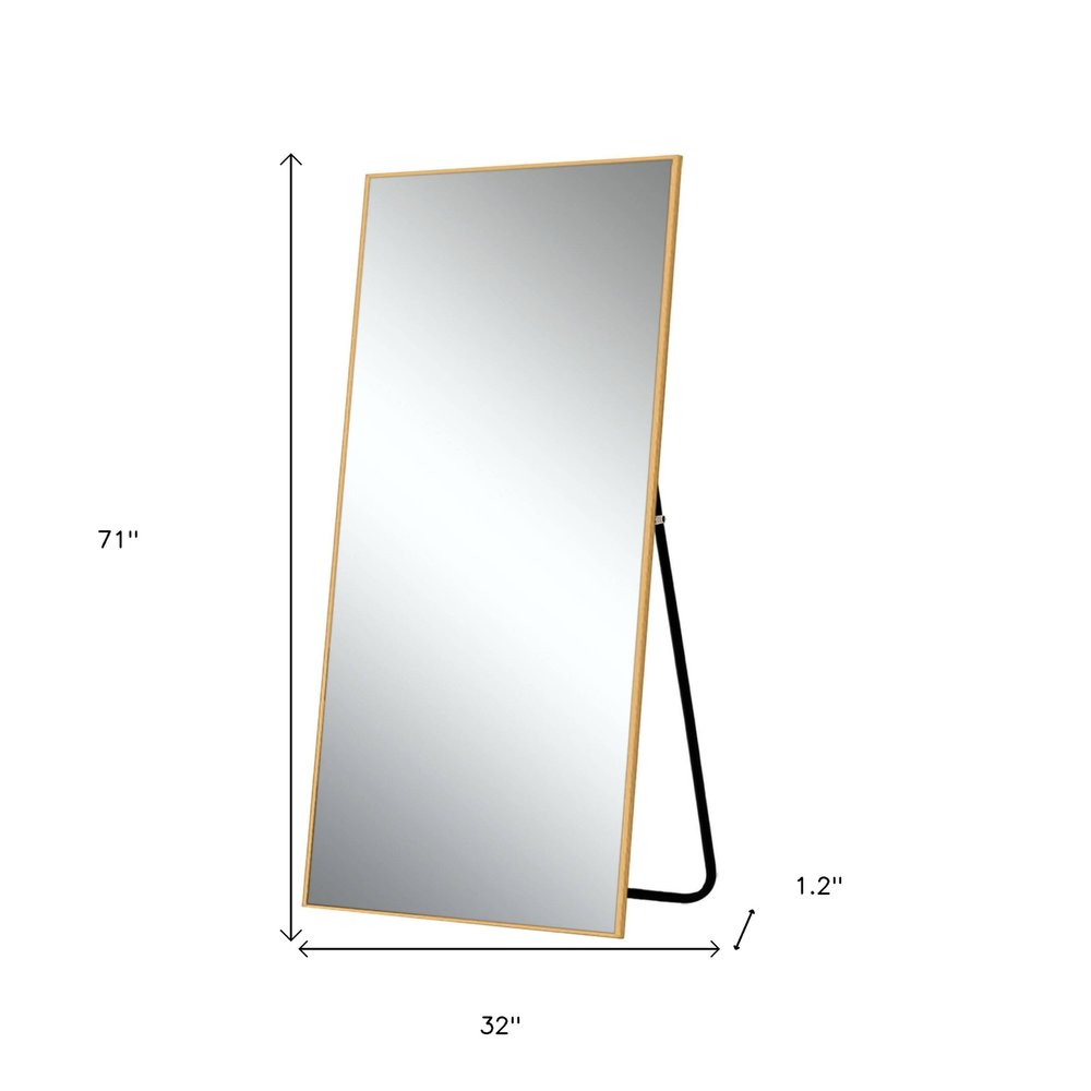 71" Gold Metal Framed Standing Mirror
