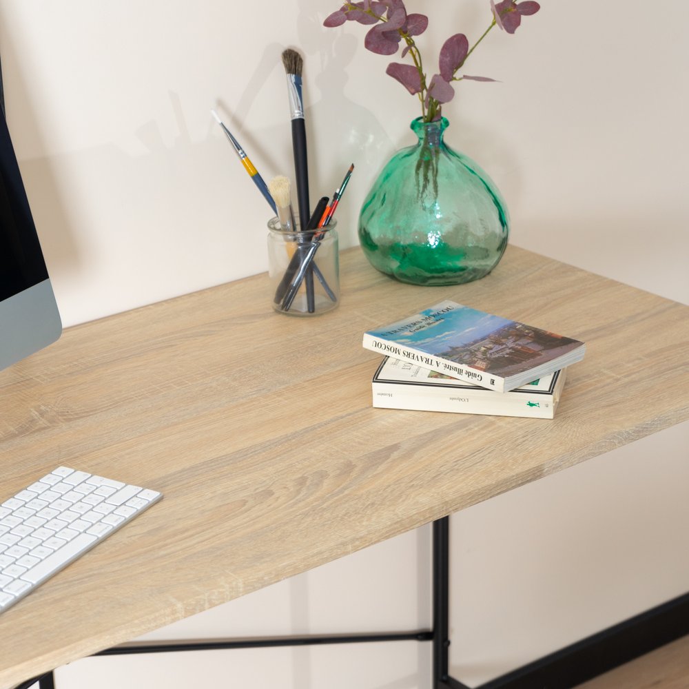 48" Brown and Black Wood Computer Desk