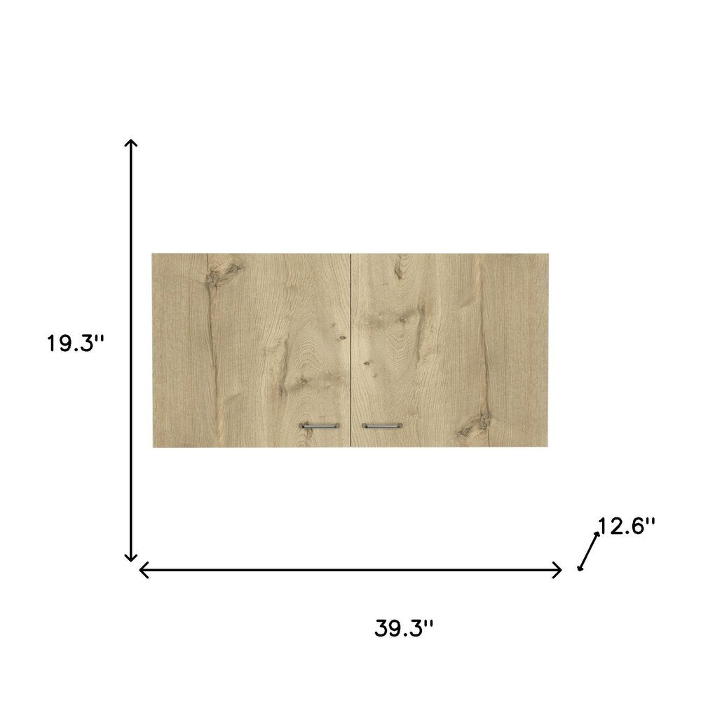 39" White And Light Oak Standard Accent Cabinet With One Shelf